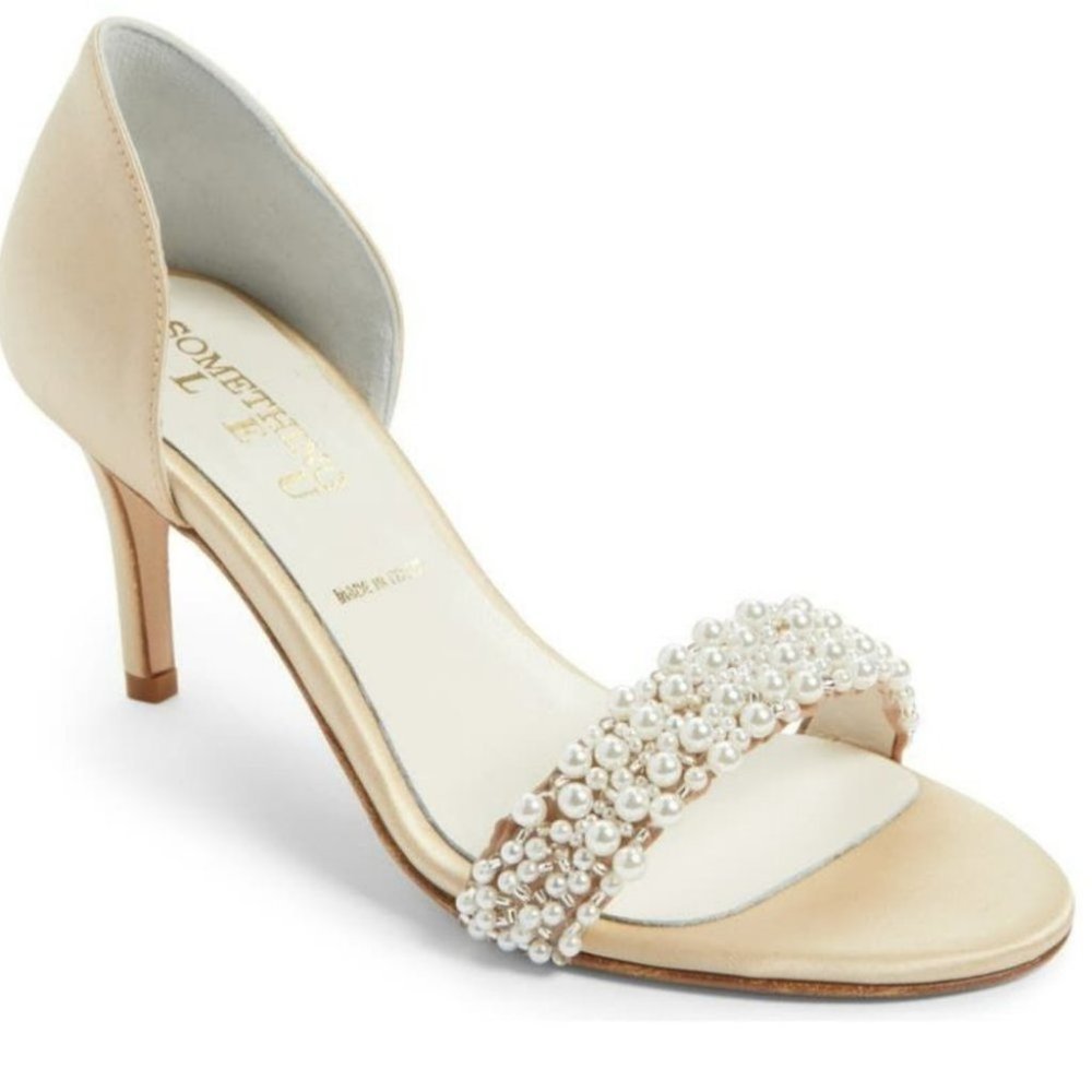 BHLDN Something Bleu Oyster Bed dOrsay Heels Pearl Size 8.5